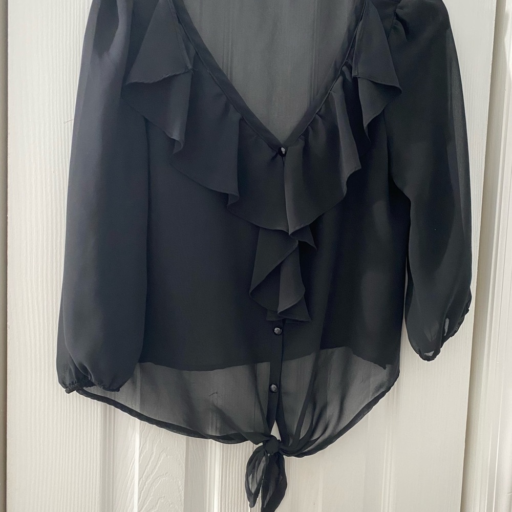Mine sheer black crop top